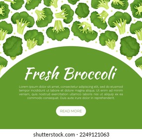 Broccoli Green Vegetable Design with Cabbage Head Vector Template