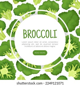 Broccoli Green Vegetable Design with Cabbage Head Vector Template