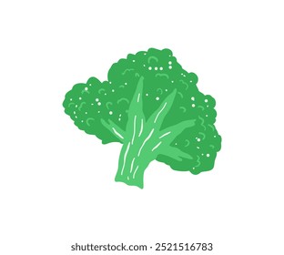 Brócoli dibujado a mano. Verduras, comida saludable. Ilustración vectorial en estilo plano.