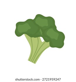 Cabeza de brócoli en estilo plano moderno. Verdura verde que simboliza la nutrición. Ilustración vectorial de objeto simple.