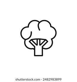 Broccoli icon (2) logo sign vector outline