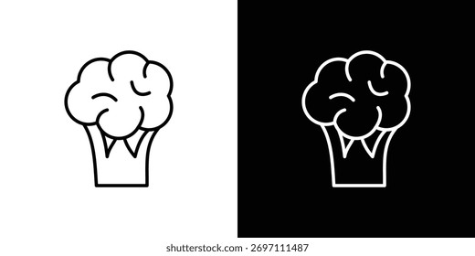 Ilustraciones de arte de iconos de brócoli. iconos de línea premium