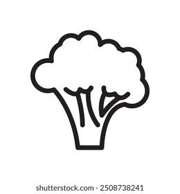 broccoli icon Black line art vector logo