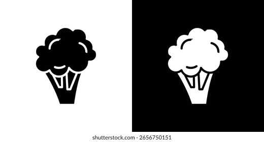Broccoli icon black silhouette for web, and mobile app