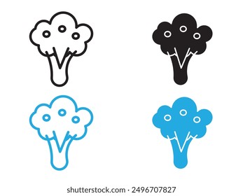 broccoli icon black and white vector outline sign