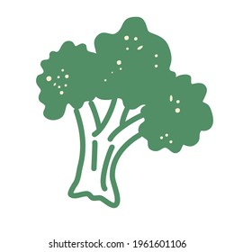 Broccoli icon. Cartoon fresh vegetable nature. For food business, snack branding element logo. Vector illustration of a fresh vegetable in a flat style.