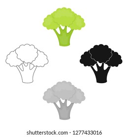 Broccoli icon cartoon. Singe vegetables icon from the eco food cartoon.