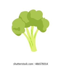 Broccoli icon in cartoon style isolated on white background vector illustration
