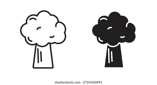 Broccoli icon in doodle and stroke style.