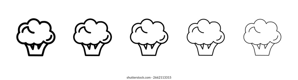 Icono de brócoli lleno de concepto de signo plano para el Diseño web.
