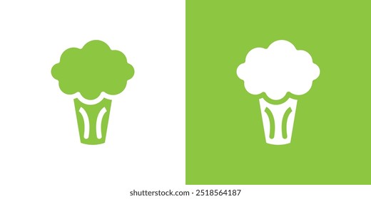 Broccoli icon Flat fill set collection