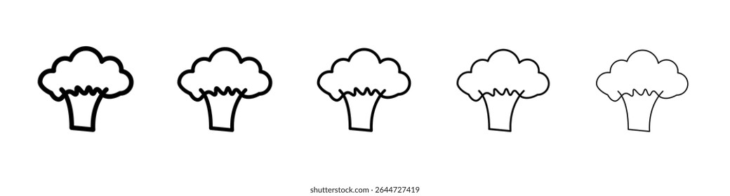 broccoli icon flat illustration set logo