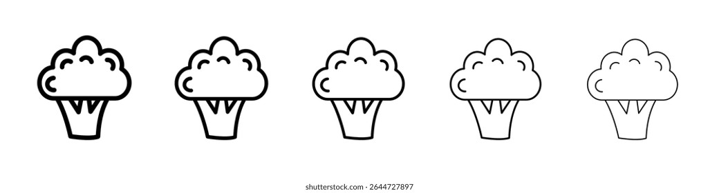 Broccoli icon flat illustration set logo
