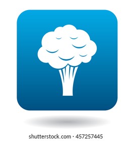 Broccoli icon in flat style on a white background