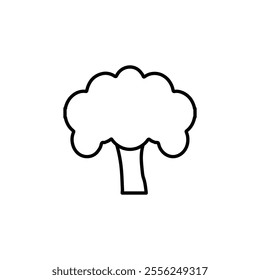 broccoli icon Flat symbol set outline