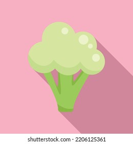 Broccoli icon flat vector. Vegetable cabbage. Vegetable food