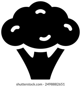 broccoli icon with glyph style
