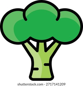 ícone de brócolis projeto de ilustração com contorno preenchido, isso não é feito a partir de qualquer geração de IA