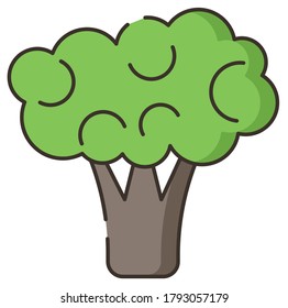 Broccoli icon illustration flat design