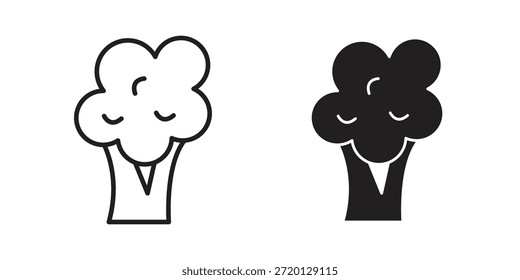 Ilustración de icono de brócoli, Vector de línea delgada, signo de Diseño web,