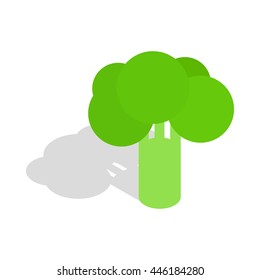 Broccoli icon in isometric 3d style isolated on white background. Food symbol