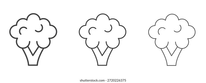 Icono de brócoli en estilo doodle de arte de línea. Signo de contorno de trazo editable, eps 10