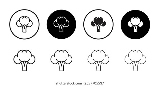 Broccoli icon Line Art Logo set