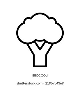 icono de brócoli. Diseño De Estilo De Arte De Línea Aislado En Fondo Blanco