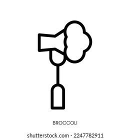 broccoli icon. Line Art Style Design Isolated On White Background