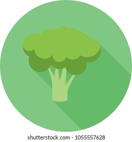 broccoli icon in minimalism and material design