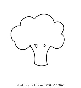 broccoli icon on a white background, vector illustration