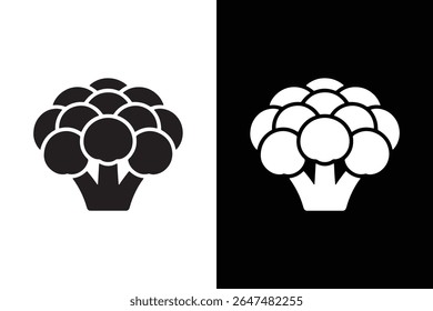 Ícone de brócolis no fundo branco Ilustração de arte vetorial no fundo branco.