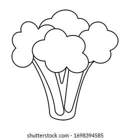 Broccoli icon, outline, coloring book