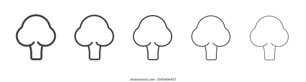 Ícone de brócolis símbolo de vetor de ilustração de contorno