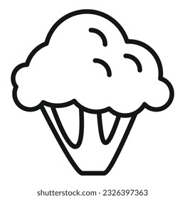 Broccoli icon outline vector. Food protein. Health nutrient