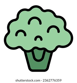 Broccoli icon outline vector. Paleo diet. Vegan food color flat