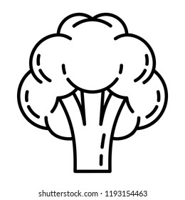 Broccoli icon. Outline broccoli vector icon for web design isolated on white background