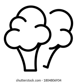 Broccoli icon. Outline broccoli vector icon for web design isolated on white background