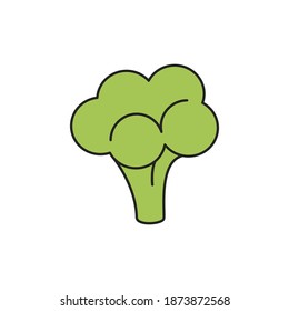 Broccoli, icon popular vegetable. Simple vector illustration, filled outline.