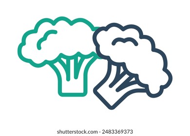 Broccoli icon. icon related to vegetables, healthy eating or vegetarian. line icon style. nutrition elements vector illustration