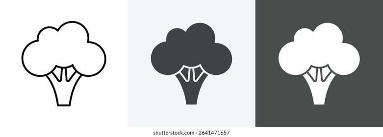 Broccoli icon set vector art