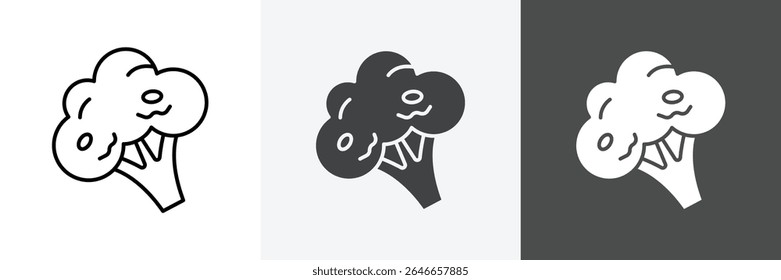 Conjunto de iconos de brócoli Arte vectorial
