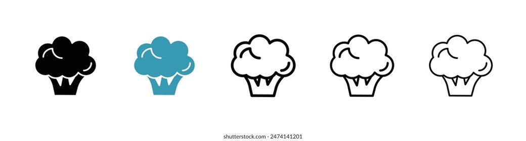 Broccoli icon set. broccoli vegetable icon for UI designs.