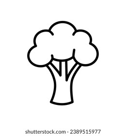 Broccoli icon. Simple outline style. Vegetable, plant, healthy, natural, organic, diet, fresh, food concept. Thin line symbol. Vector illustration isolated on white background.