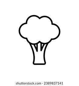 Icono de brócoli. Estilo de contorno simple. Verduras, plantas, sanas, naturales, orgánicas, dietéticas, frescas, concepto de alimentos. Símbolo de línea delgada. Ilustración vectorial aislada en fondo blanco.