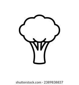 Icono de brócoli. Estilo de contorno simple. Verduras, plantas, sanas, naturales, orgánicas, dietéticas, frescas, concepto de alimentos. Símbolo de línea delgada. Ilustración vectorial aislada en fondo blanco.