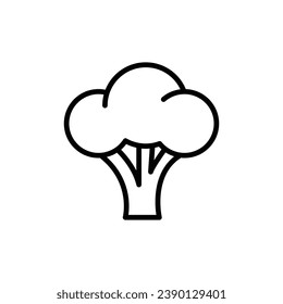 Broccoli icon. Simple outline style. Vegetable, plant, healthy, natural, organic, diet, fresh, food concept. Thin line symbol. Vector illustration isolated on white background.