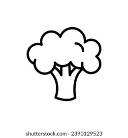 Icono de brócoli. Estilo de contorno simple. Verduras, plantas, sanas, naturales, orgánicas, dietéticas, frescas, concepto de alimentos. Símbolo de línea delgada. Ilustración vectorial aislada en fondo blanco.