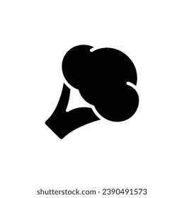 Broccoli icon. Simple solid style. Vegetable, plant, healthy, natural, organic, diet, fresh, food concept. Black silhouette, glyph symbol. Vector illustration isolated on white background.