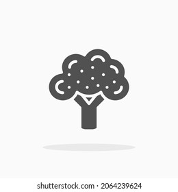 Broccoli icon. Solid Glyph style. Vector illustration. Enjoy this icon for your project.